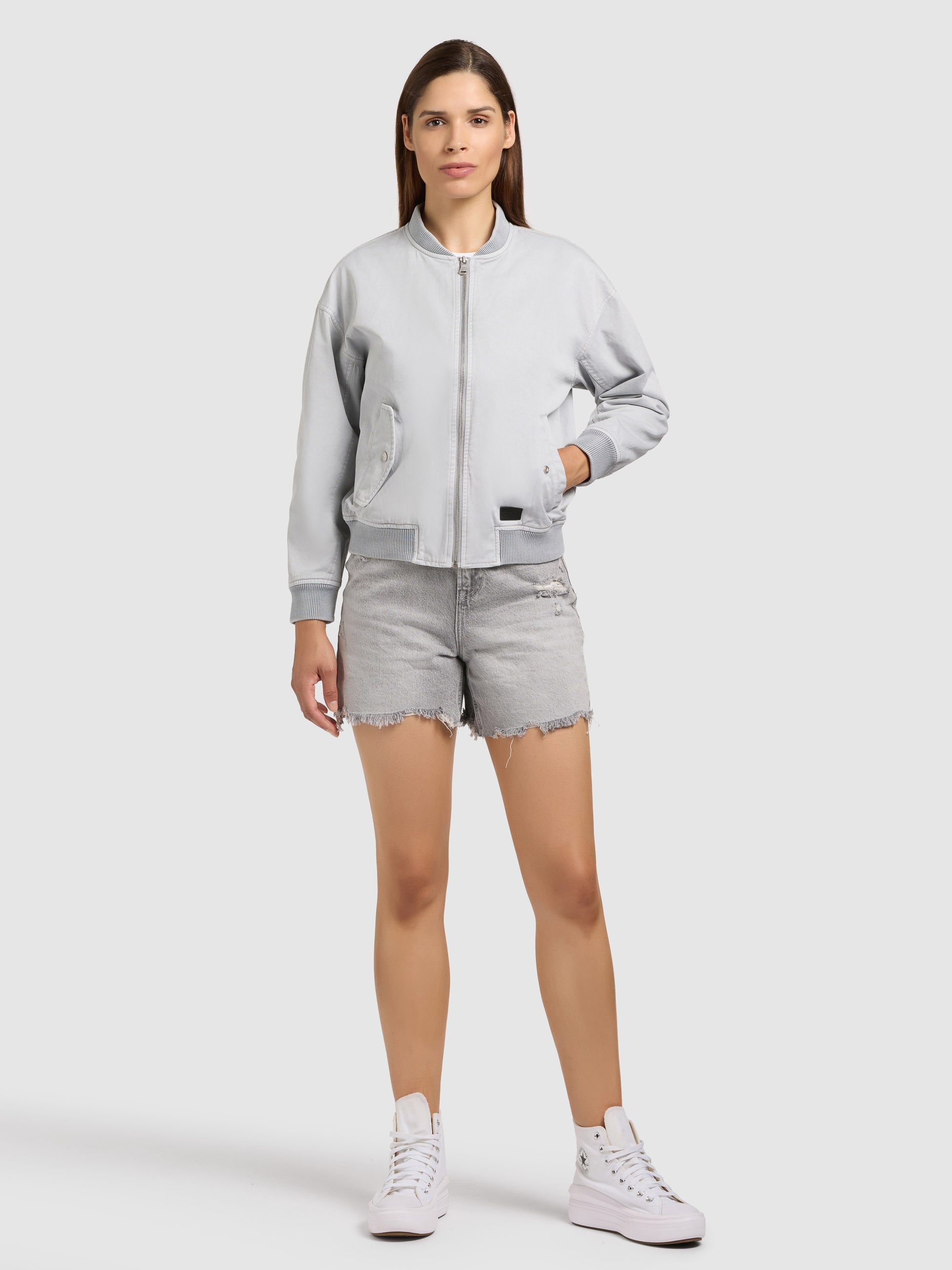 khujo-jacke-inie-light-grey-blouson-aus-baumwoll-twill-regular-fit image 6