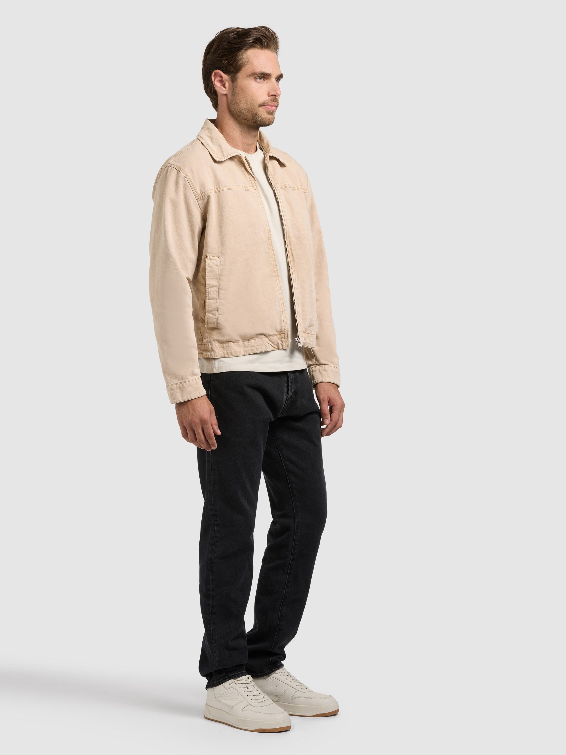 khujo-brave-jacke-sugar-cane-beige-blouson-harrington-damen-herren-canvas image 6