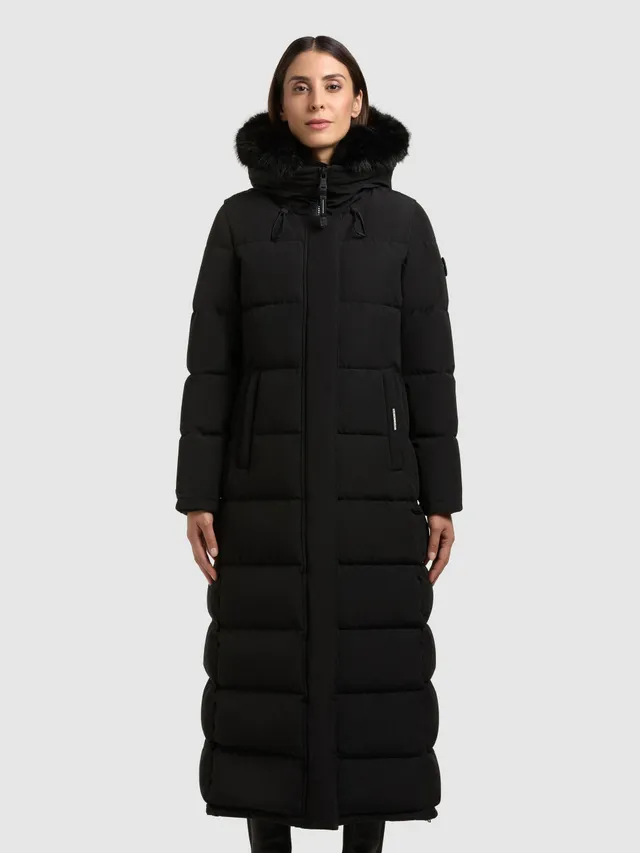 khujo-mantel-edem2-black-wadenlanger-damen-steppmantel-mit-kunstfell-2 image 1