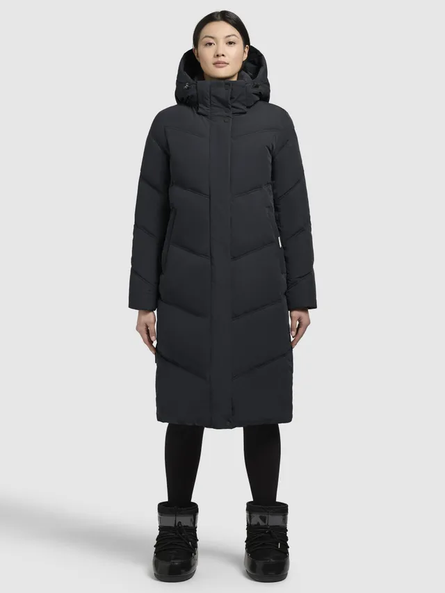 khujo-coat-ainu-dark-blue-knielanger-damen-wintermantel-mit-kapuze image 1