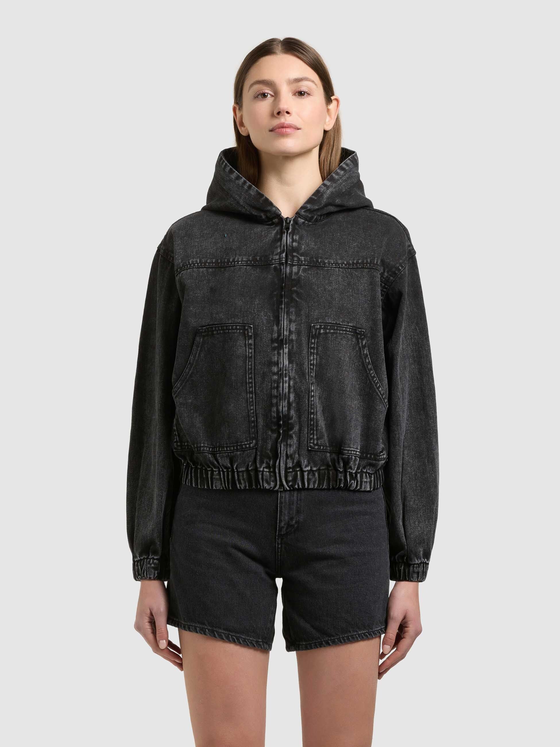 khujo-jacke-gretel-black-jeans-blouson-damen-loose-fit image 4