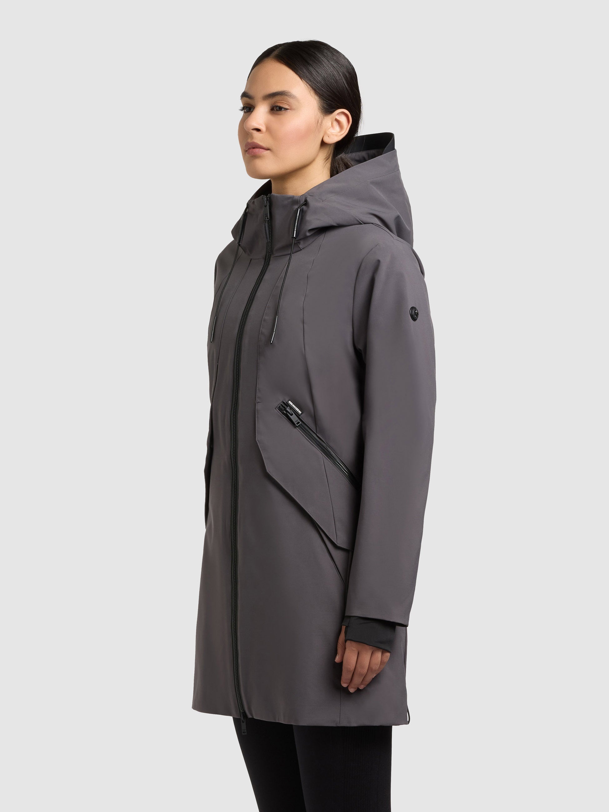 khujo-eiza-damen-sommerjacke-slate-grey-leichte-regenjacke-lang image 5
