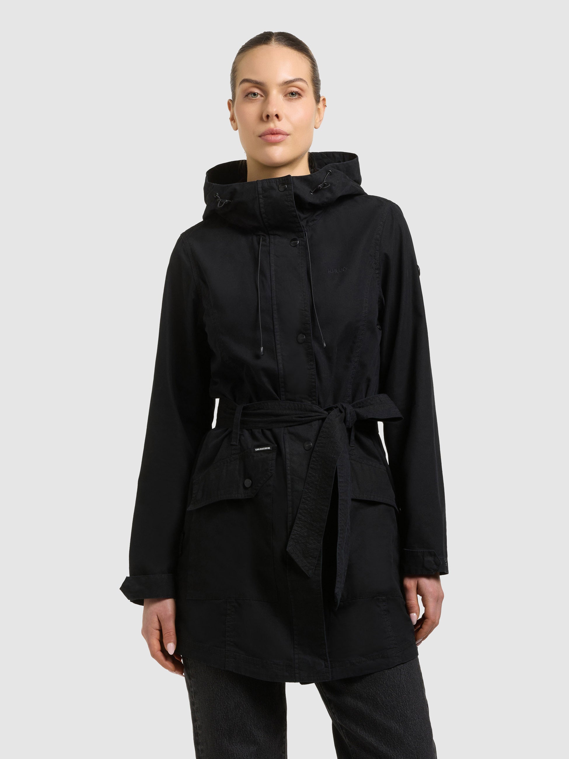 khujo-jacke-prea-damen-sommerparka-black-black-mit-g-rtel image 1