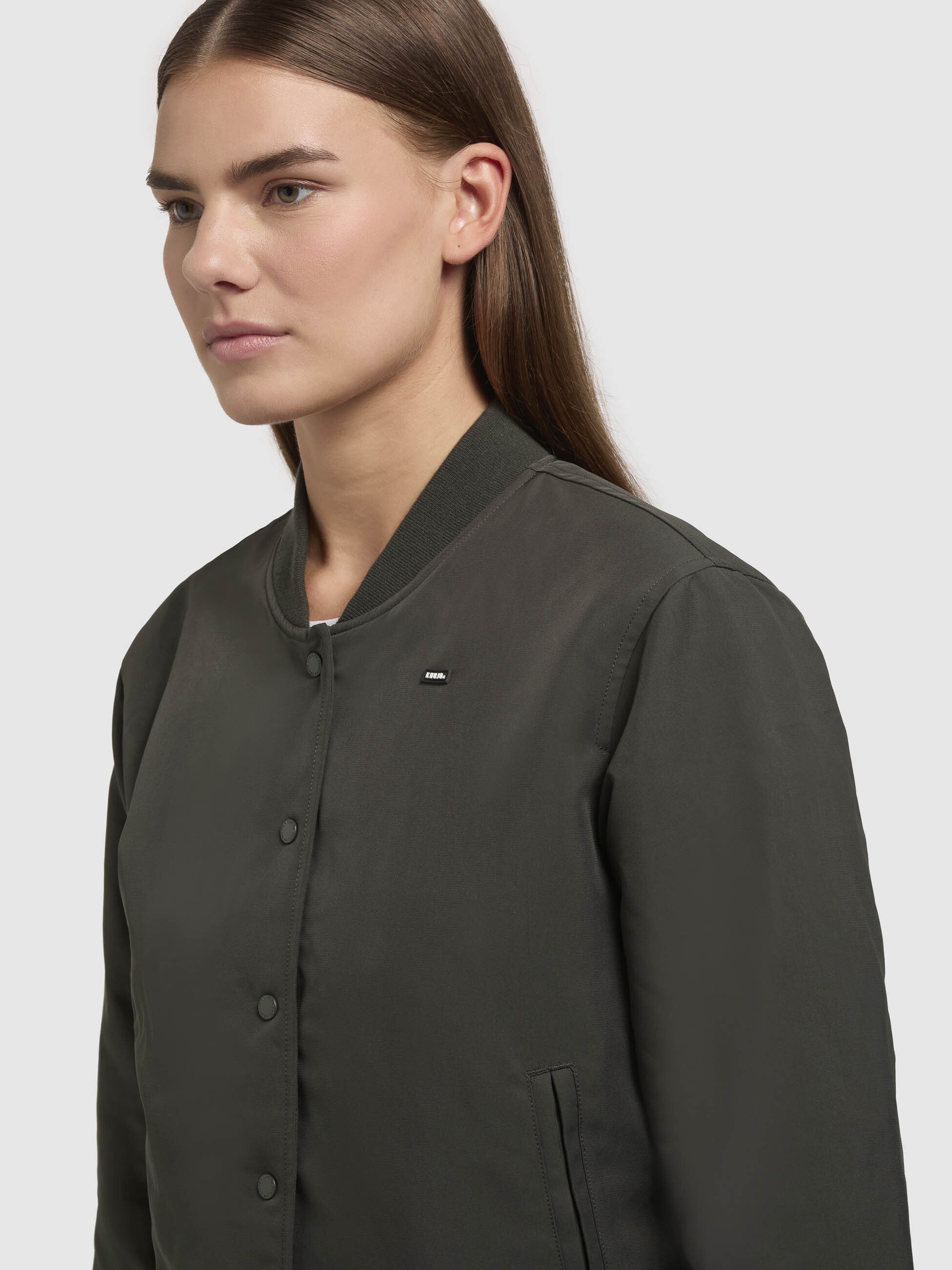 khujo-crystal-bomberjacke-dunkelgr-n-damen-blouson-im-college-look image 7