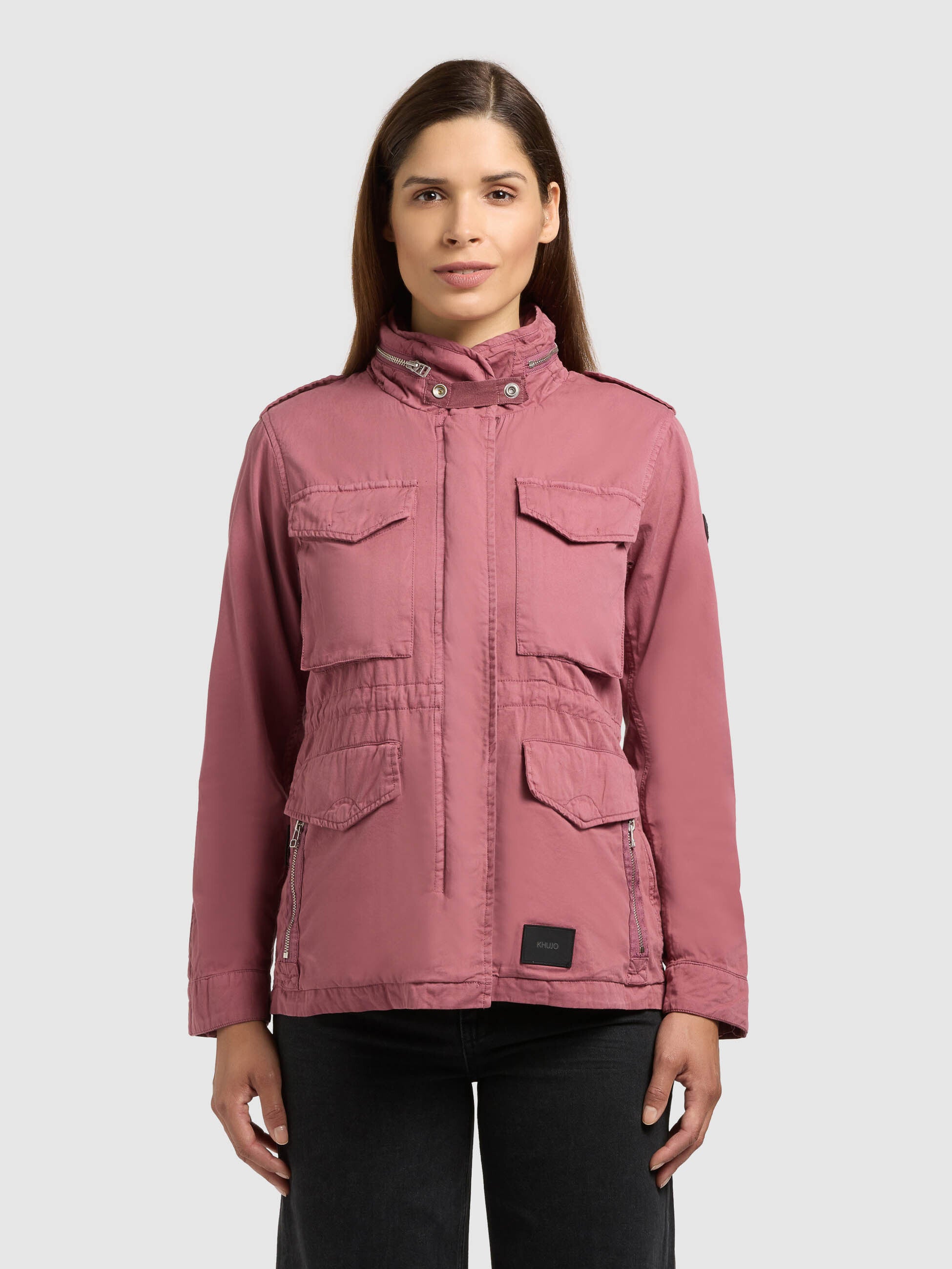 khujo-jacke-nori-fuchsia-fieldjacke-damen-aus-baumwolltwill image 4