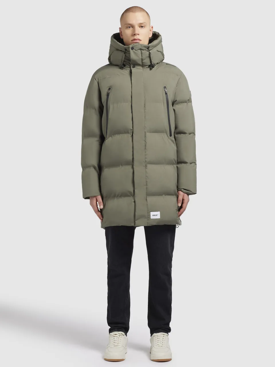 khujo-coat-morse-light-olive-wattierter-mantel-mit-kapuze image 1