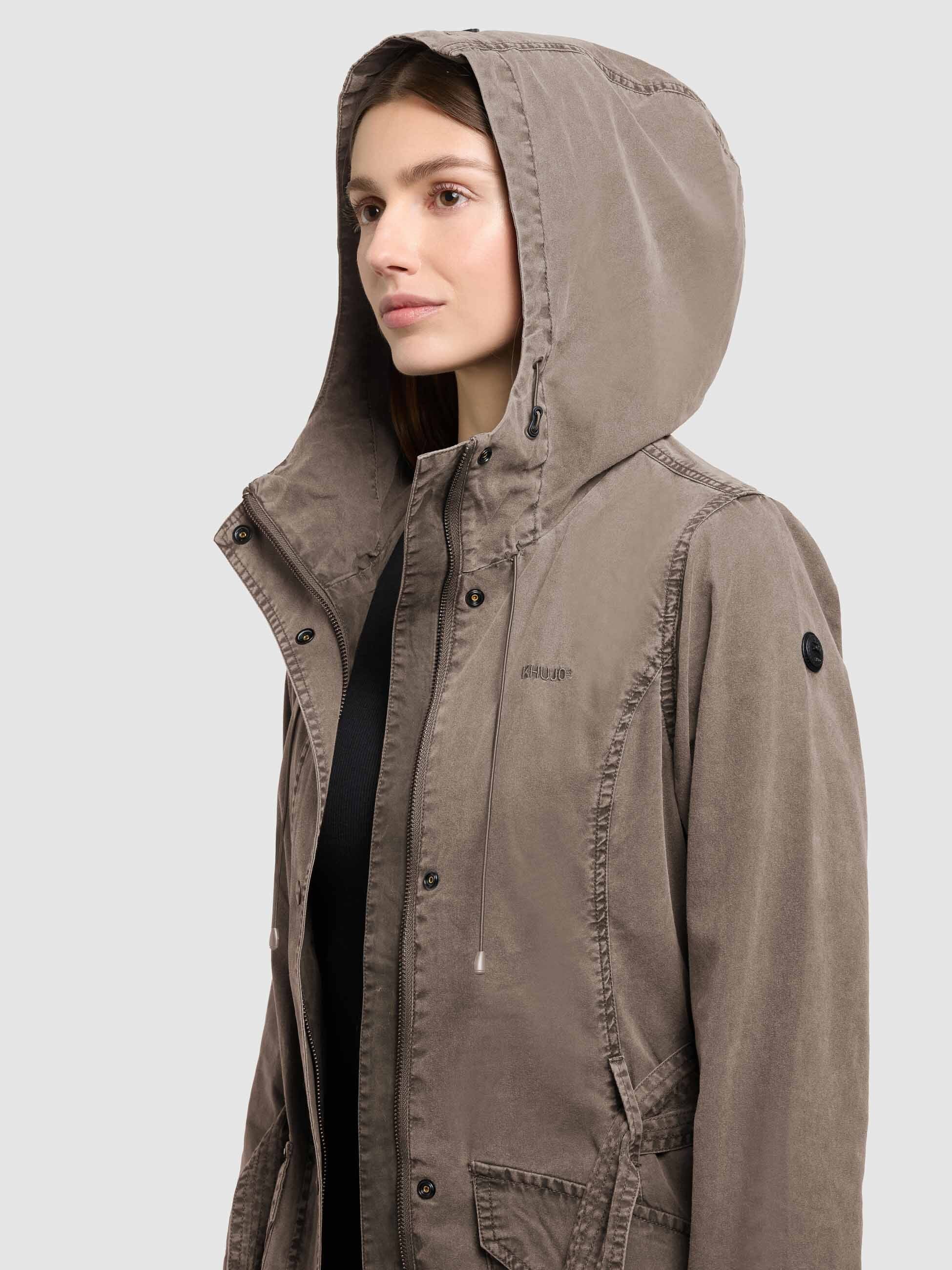 khujo-prea-jacke-damen-trench-parka-in-latte-brown-mit-kapuze-und-g-rtel image 7