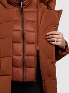 khujo-bric-damen-winterjacke-russet-brown-steppjacke-mit-einsatz image 8