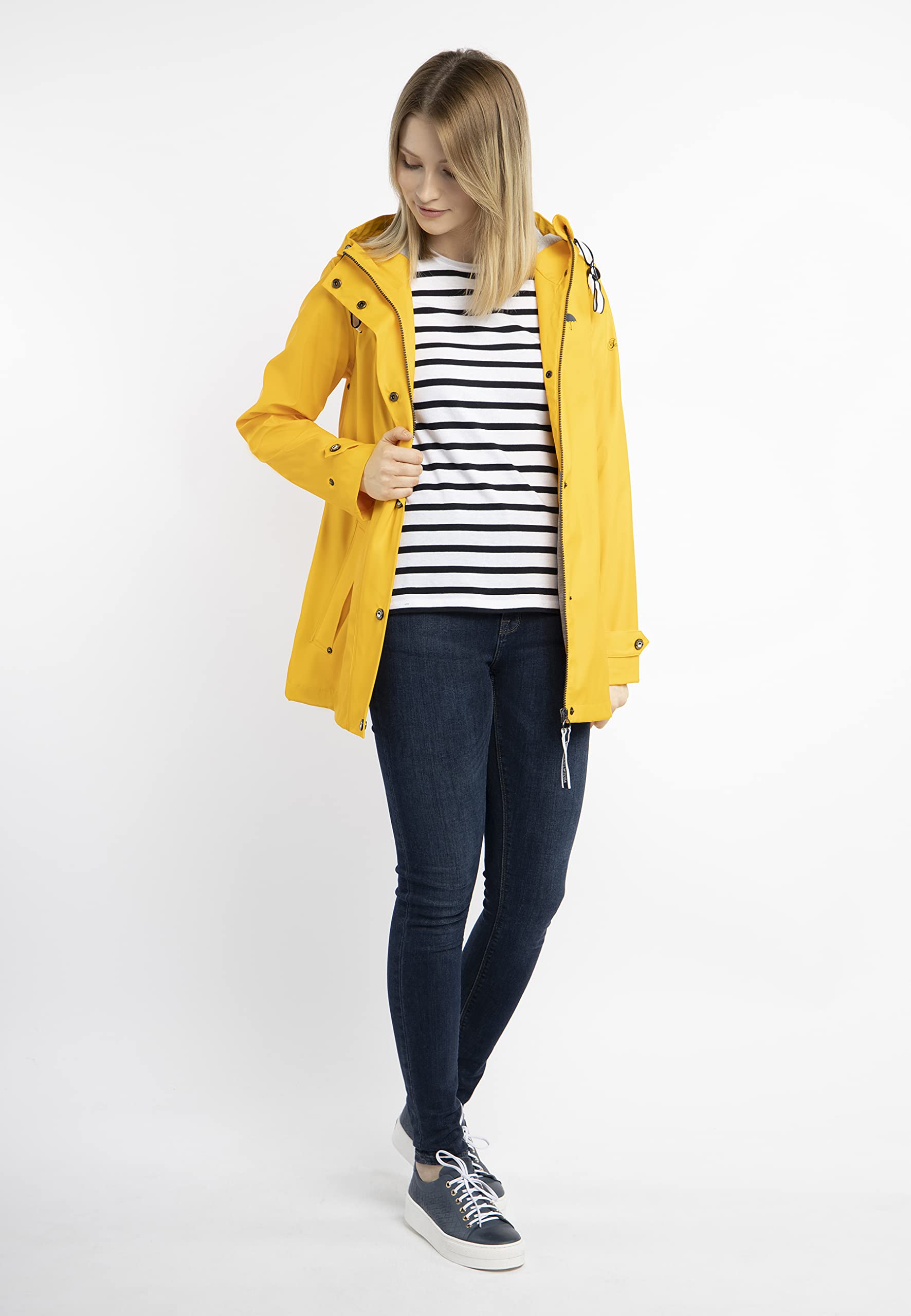 schmuddelwedda-damen-regenjacke-wasserdicht-mit-kapuze-rei-verschluss-und-druckk image 3