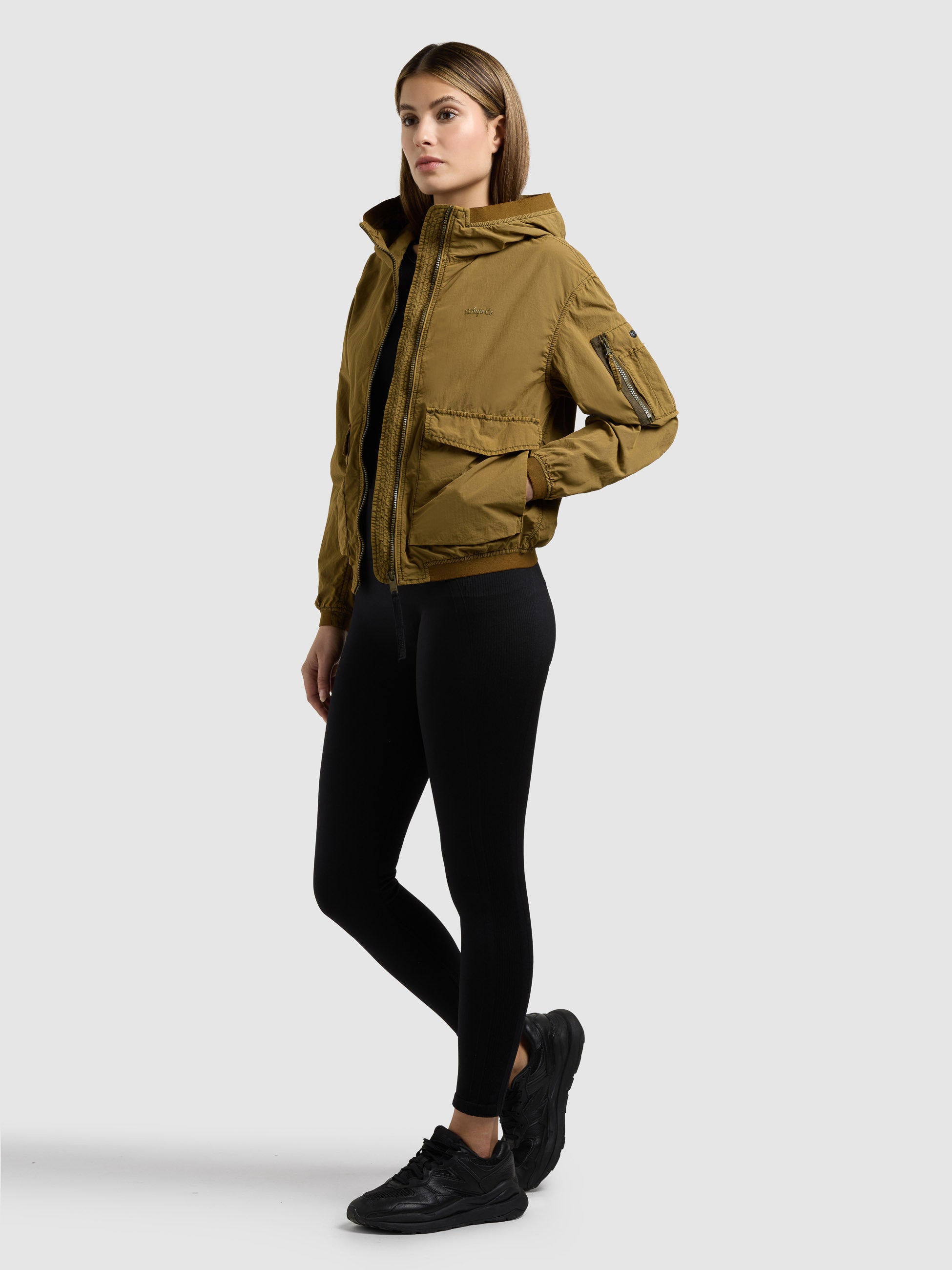 khujo-vona-damen-bomberjacke-canary-green image 2