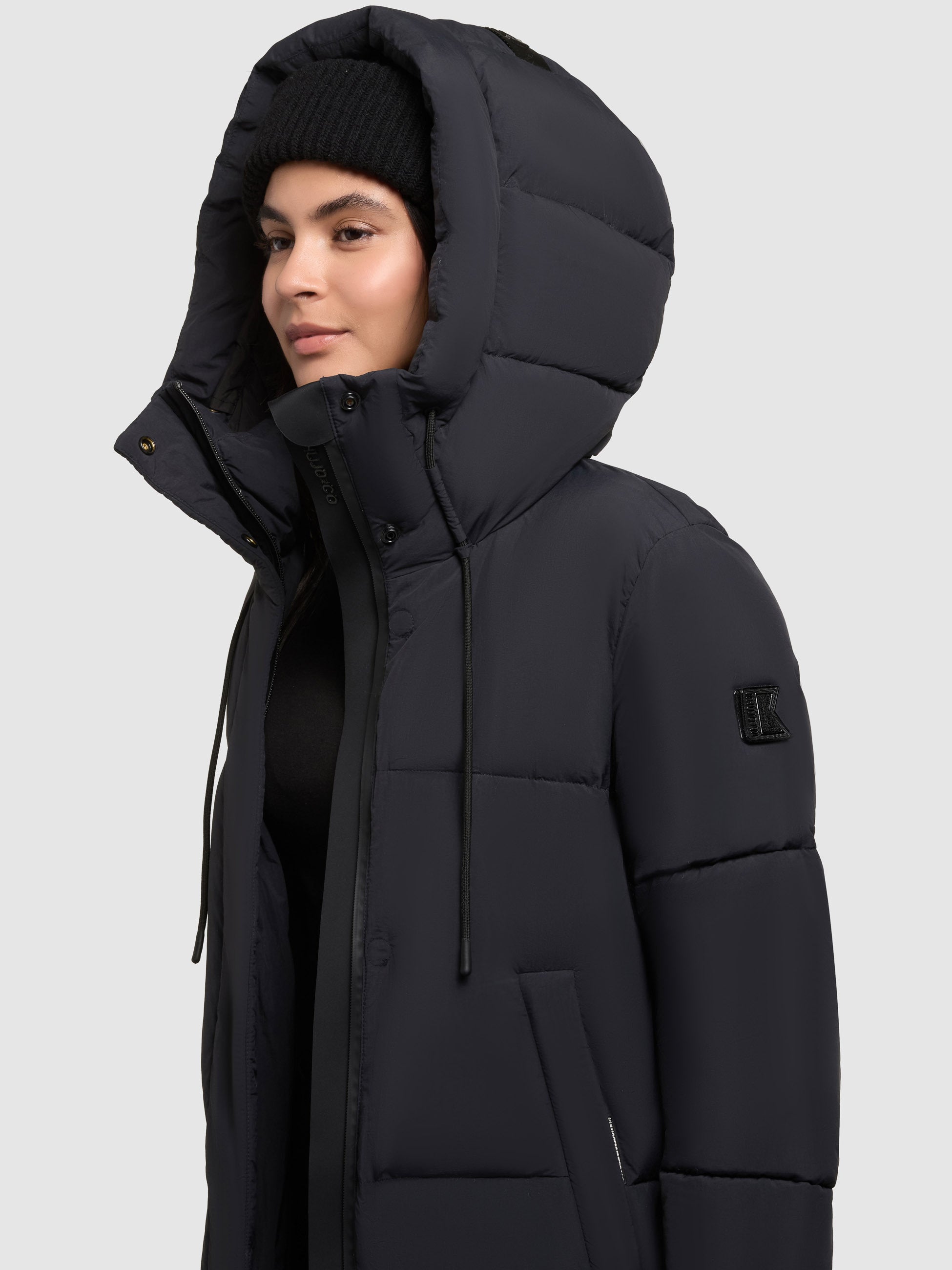 khujo-mantel-lumra2-black-damen-steppmantel-wadenlang-regular-fit image 7