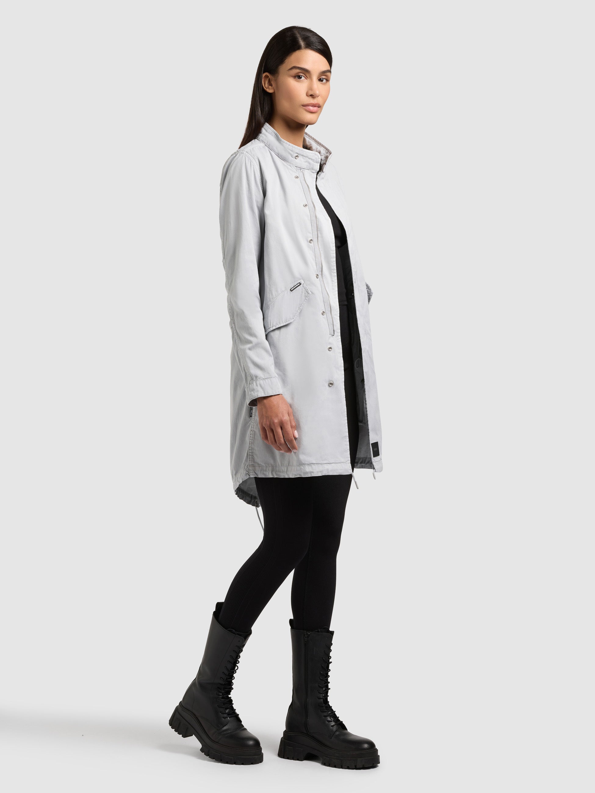 khujo-mantel-theres-light-grey-damen-parka-regular-fit-baumwoll-twill image 6