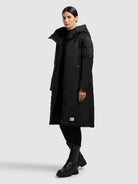 khujo-coat-oliva-bomber-black-wintermantel-loose-fit-bomber-look image 2