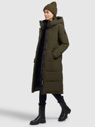 khujo-coat-dairi-dark-green-damen-steppmantel-knielang image 6