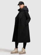 khujo-elena-damen-trench-mantel-black-knielang-mit-g-rtel image 2