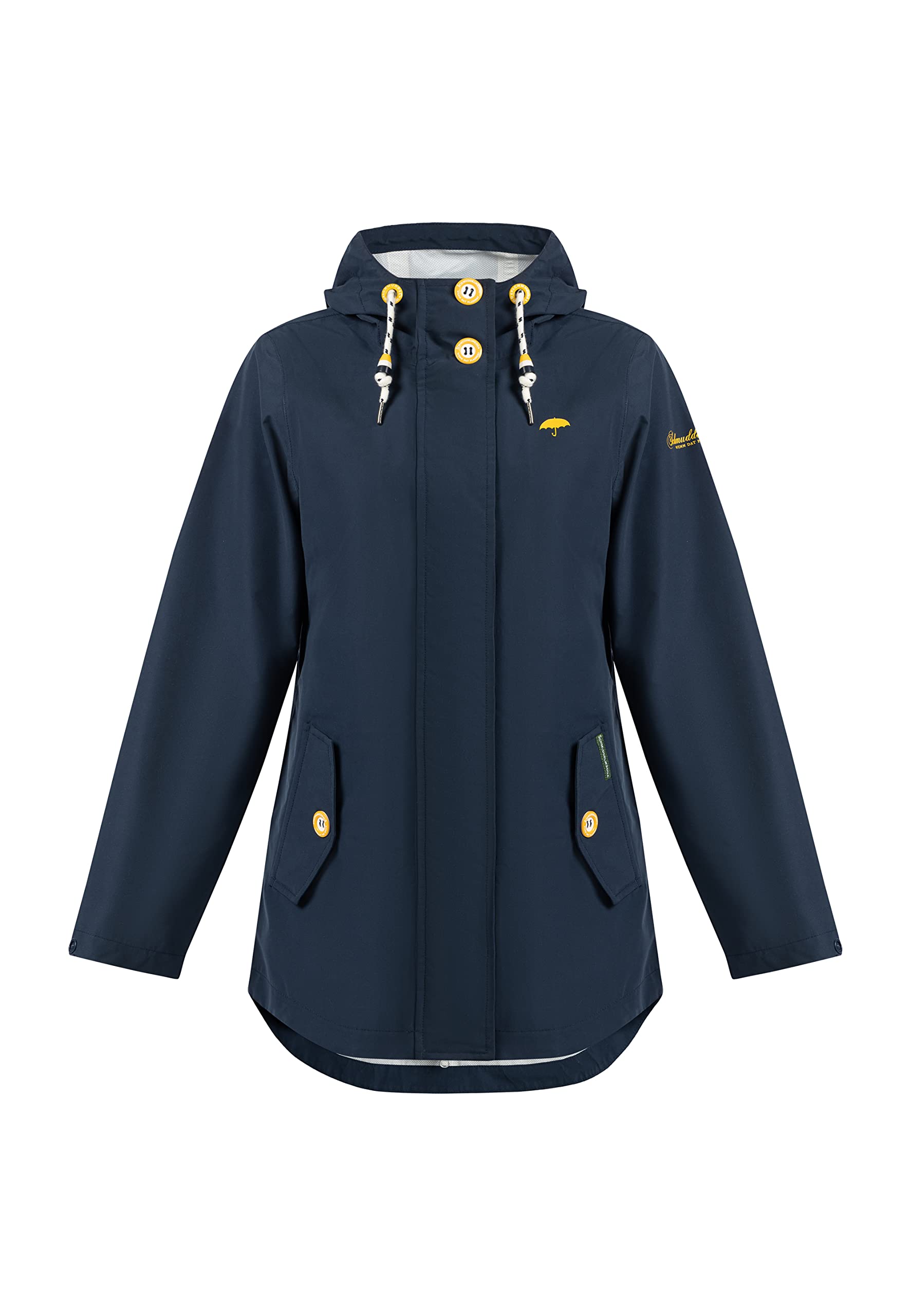 schmuddelwedda-damen-regenjacke-langarm-wasserdicht-mit-kapuze-und-druckknopflei image 7