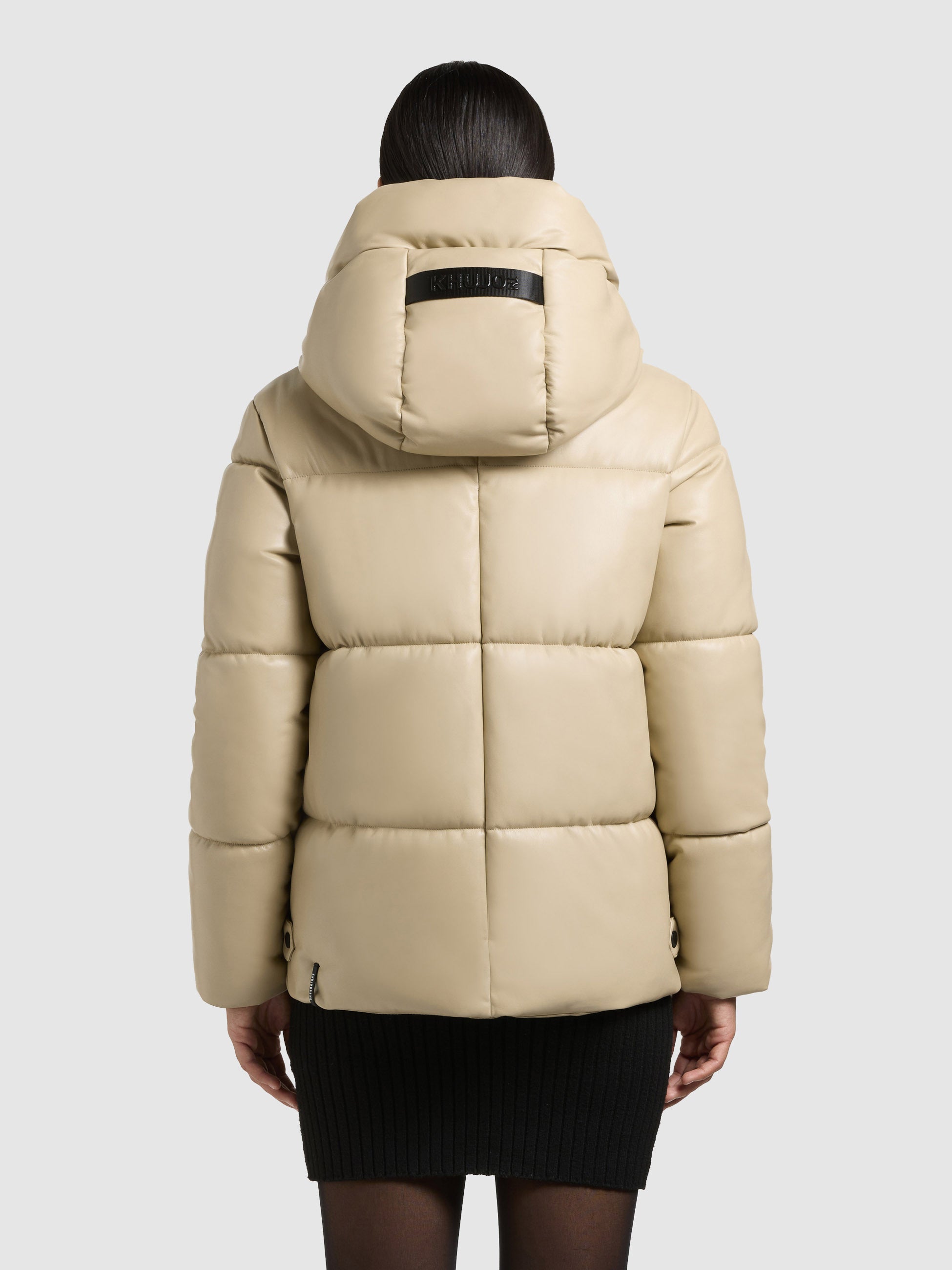 khujo-jacke-aurora-damen-kapuzenjacke-beige-lederoptik image 3