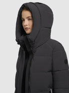 khujo-coat-lola-dark-gray-wattierter-damen-kurzmantel-regular-fit image 7