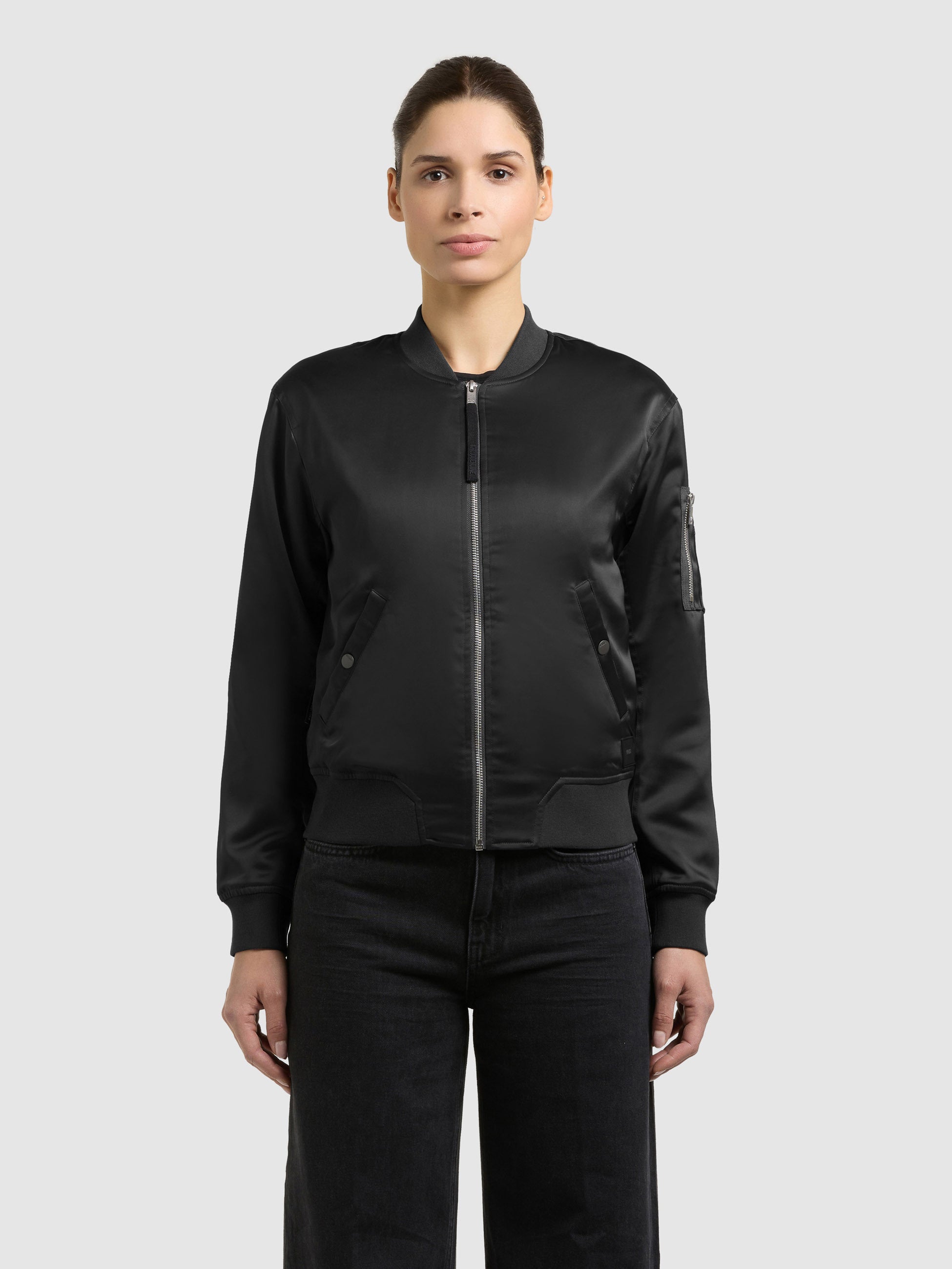 khujo-jacke-beth-black-bomberjacke-damen-satin-leicht-wattiert image 4