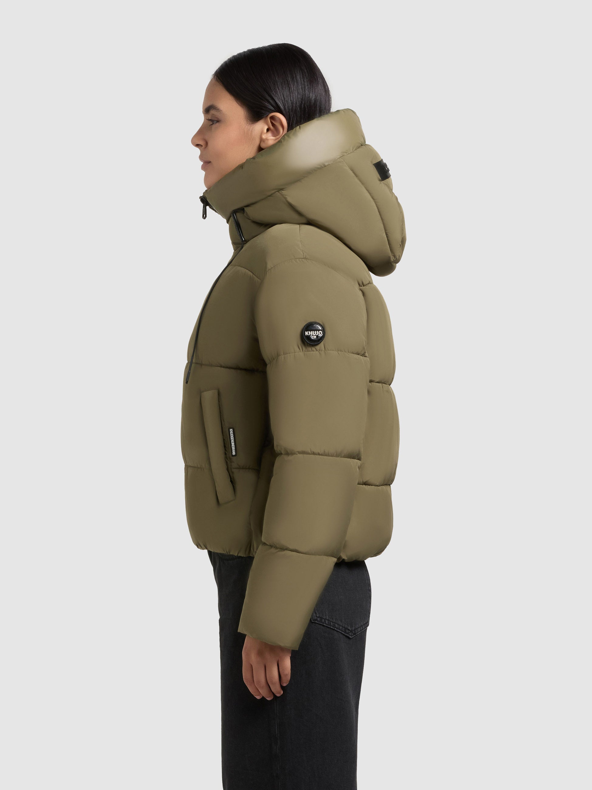 khujo-jacke-kali-scrub-green-damen-steppjacke-kurz-wattiert-mit-kapuze image 5
