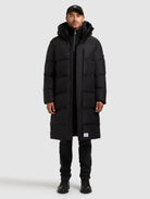 khujo-mantel-stig-black-damen-steppmantel-knielang image 2