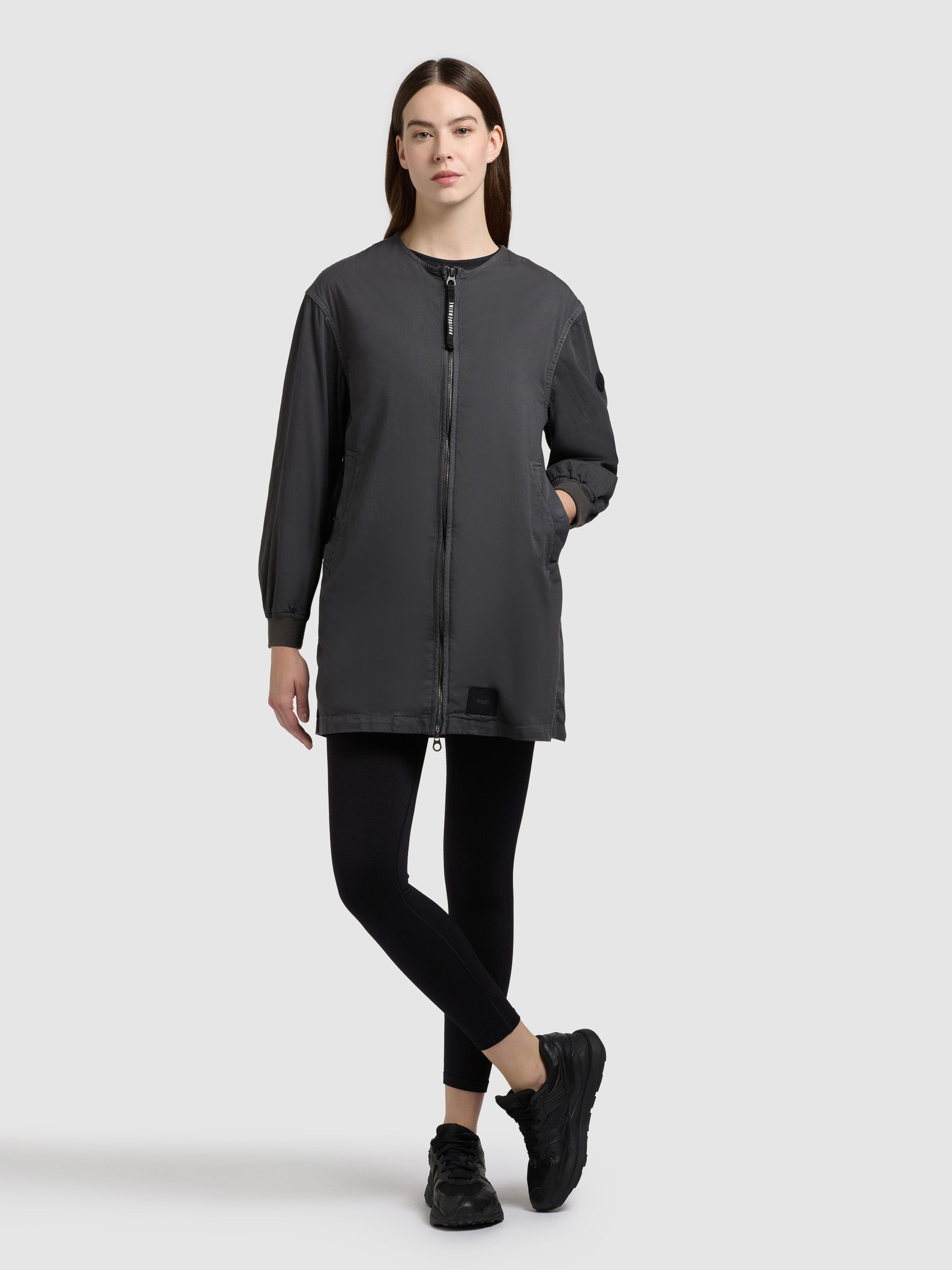 khujo-mantel-jayla-slate-grey-sommermantel-damen-aus-baumwoll-twill image 2