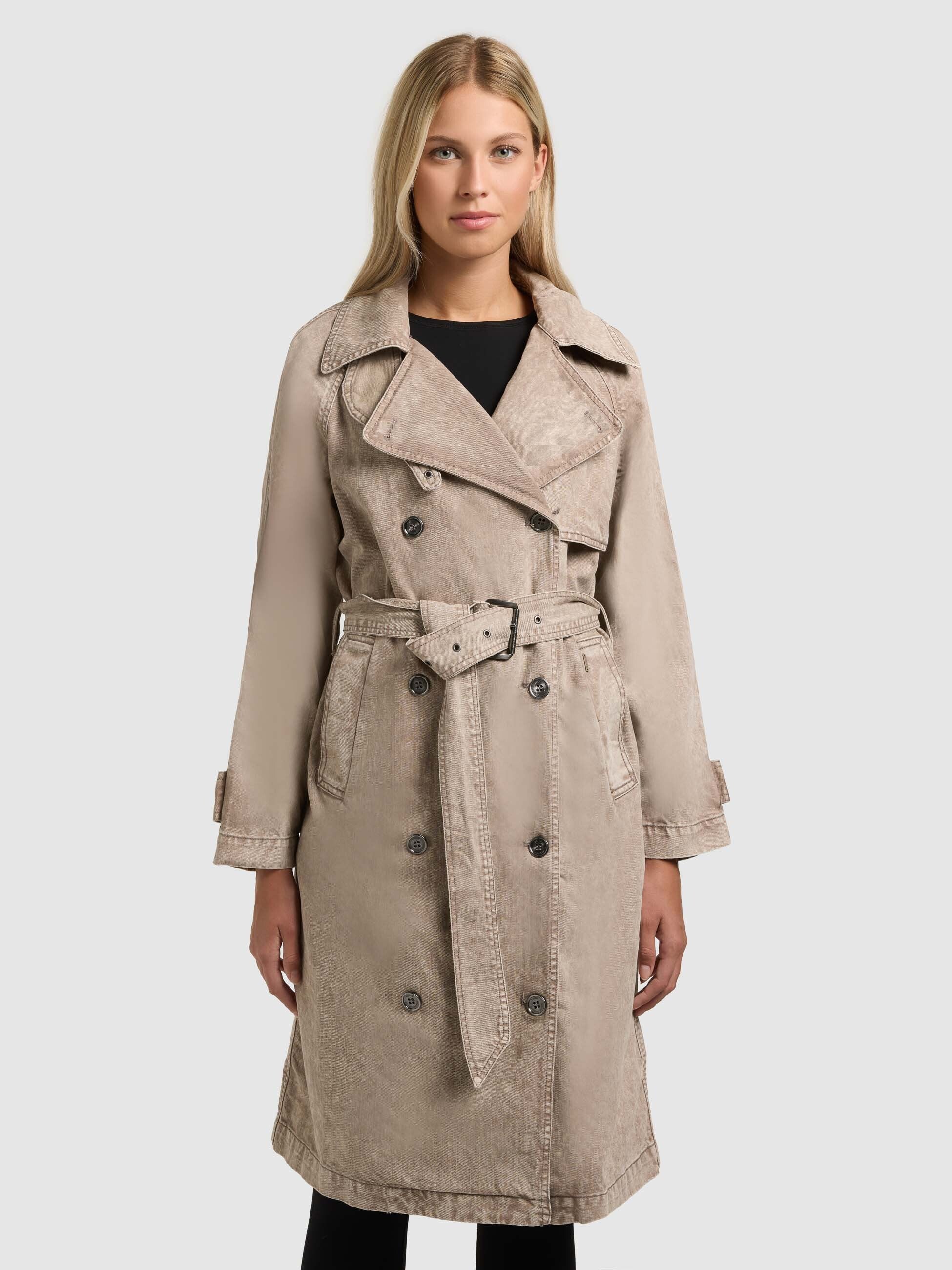khujo-mantel-enza-latte-brown-jeans-trench-denim-damen image 1