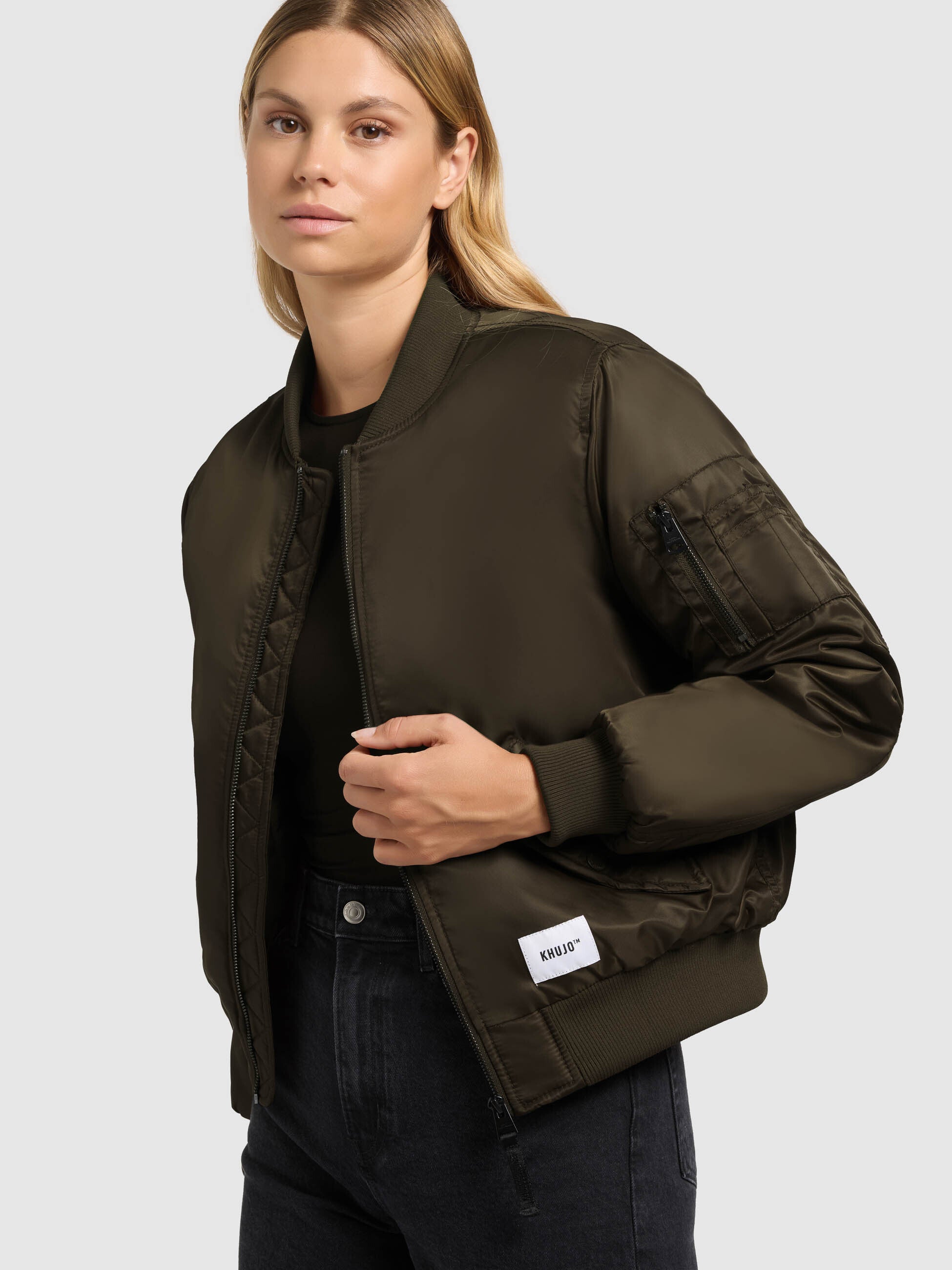 khujo-kasia-bomberjacke-damen-blouson-forest-green image 7