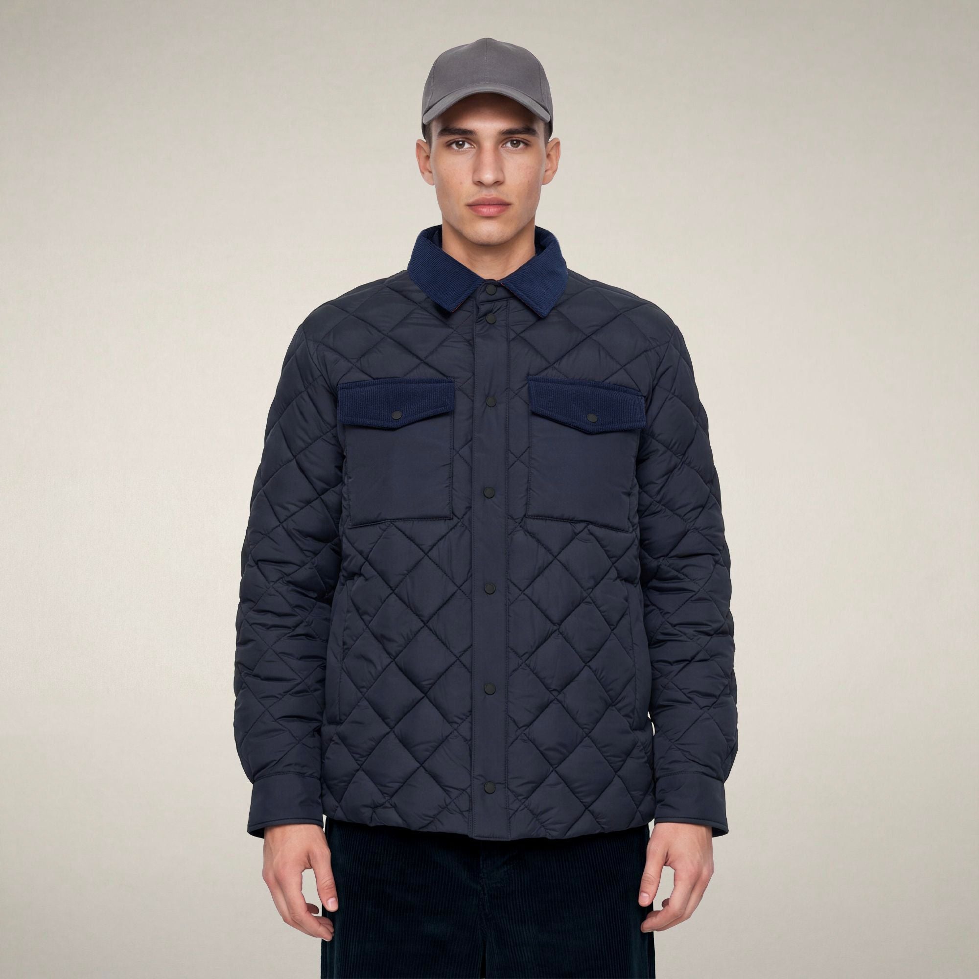 save-the-duck-firmin-herren-rauten-steppjacke-blau-schwarz image 5