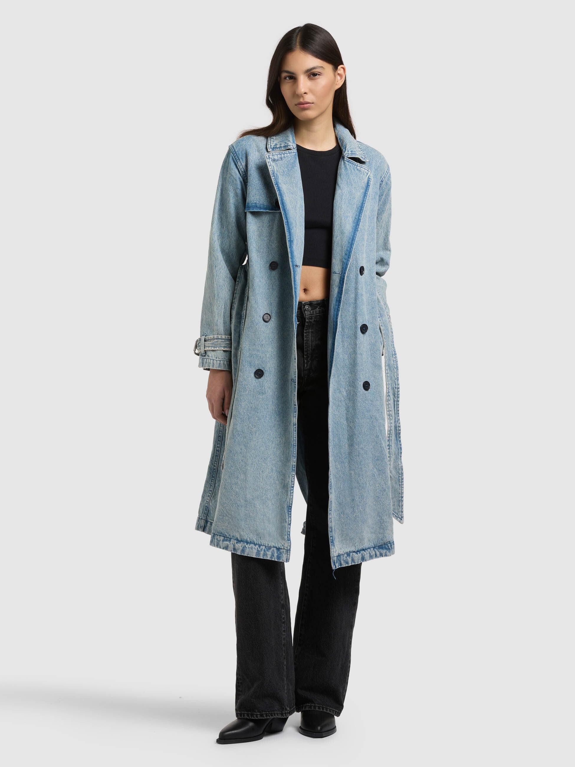 khujo-mantel-hera-light-blue-damen-jeans-trench-aus-baumwoll-denim image 2