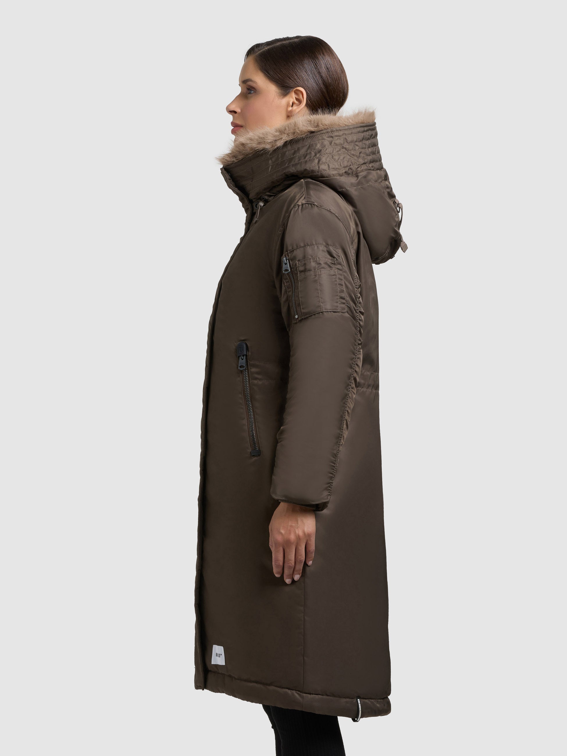 khujo-mantel-oliva-potter-brown-damen-wintermantel-loose-fit-bomber-style image 5