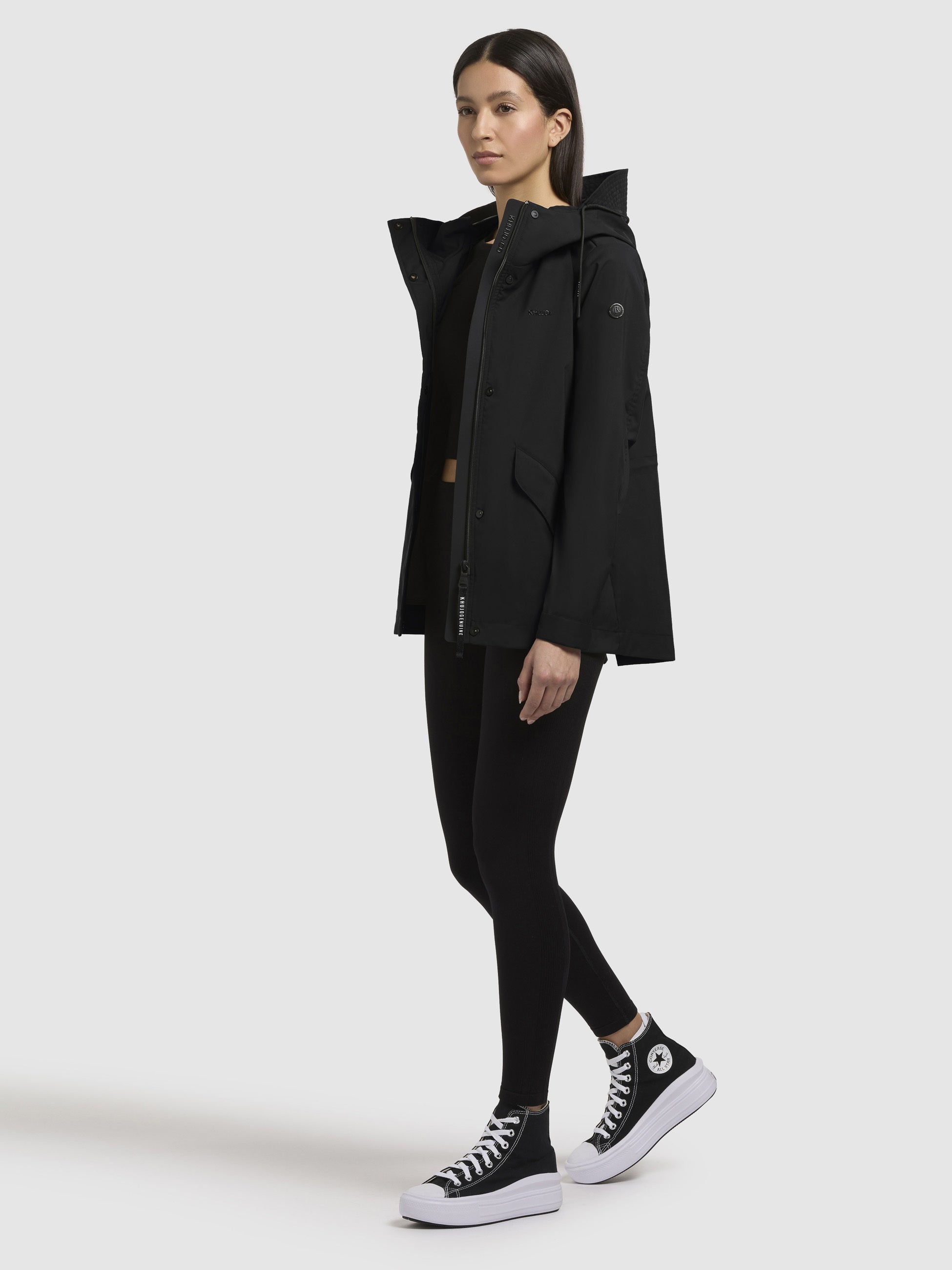 khujo-jacket-sang-black-damen-regenjacke-regular-fit-wasserdicht image 1