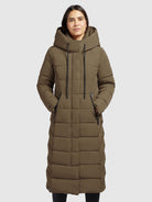 khujo-coat-tynse-steppmantel-braun-damen-wadenlang image 4