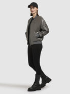 khujo-jacke-aneo-dark-gray-bomberjacke-damen-loose-fit image 2