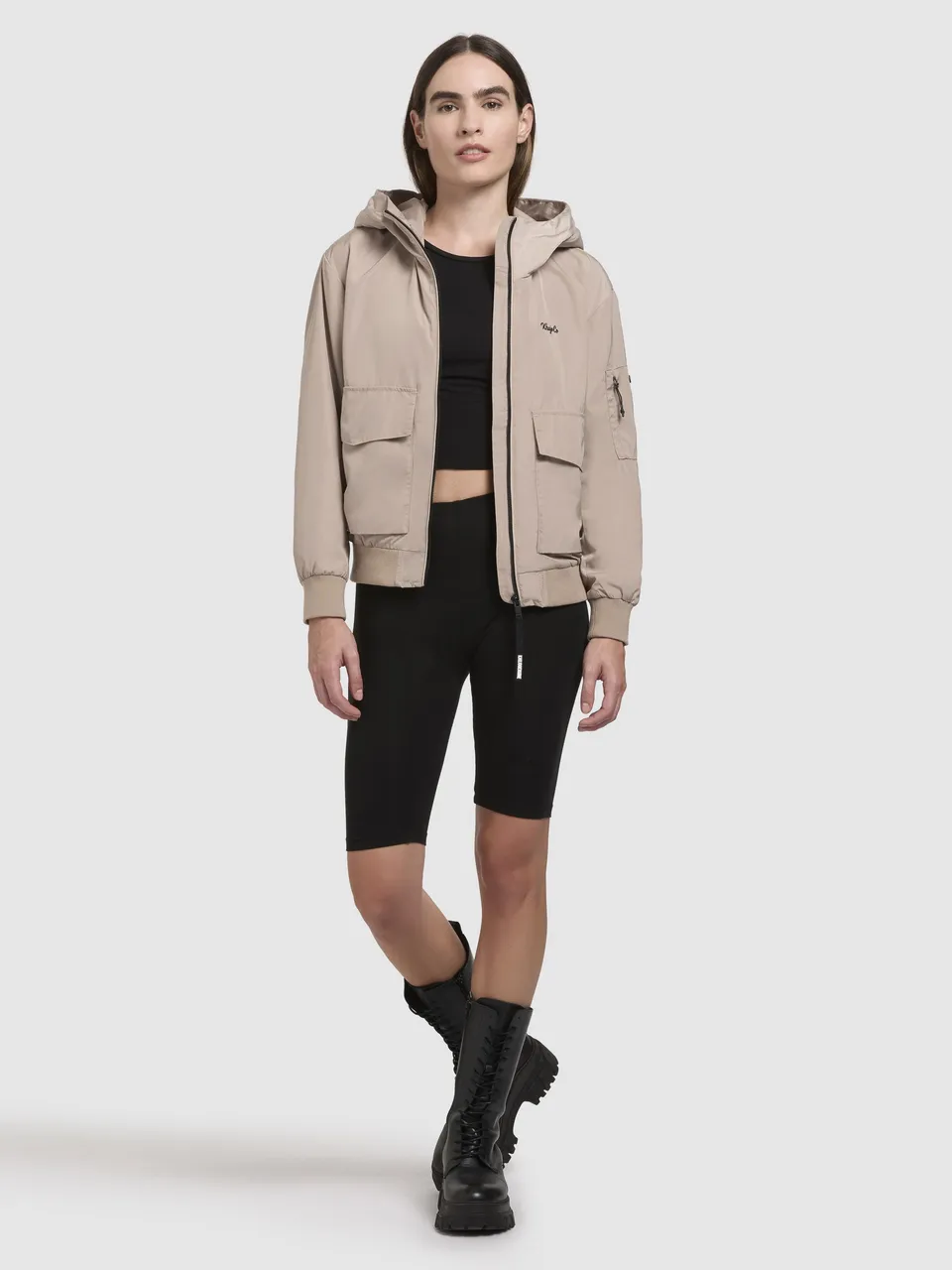 khujo-jacke-anov-beige-blouson-bomberjacke-mit-doppel-kapuze image 1