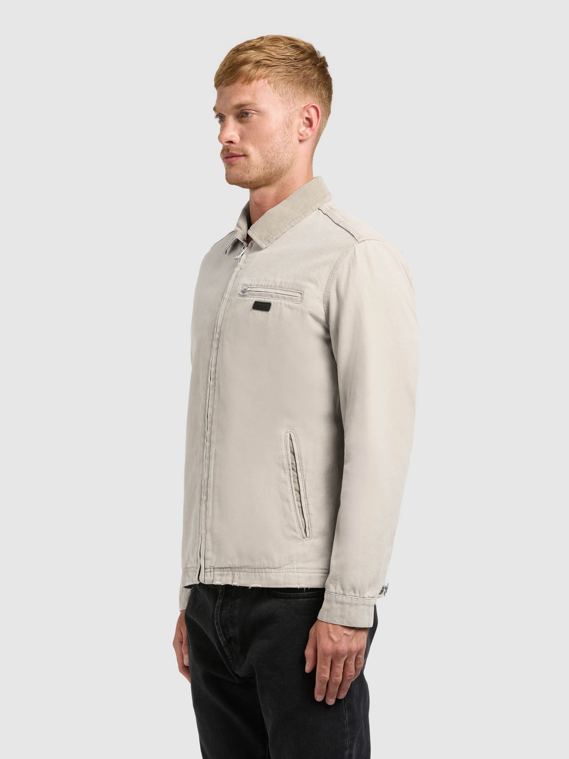 khujo-deddy-jacke-greige-damen-blouson-baumwoll-canvas-mit-cordkragen image 5