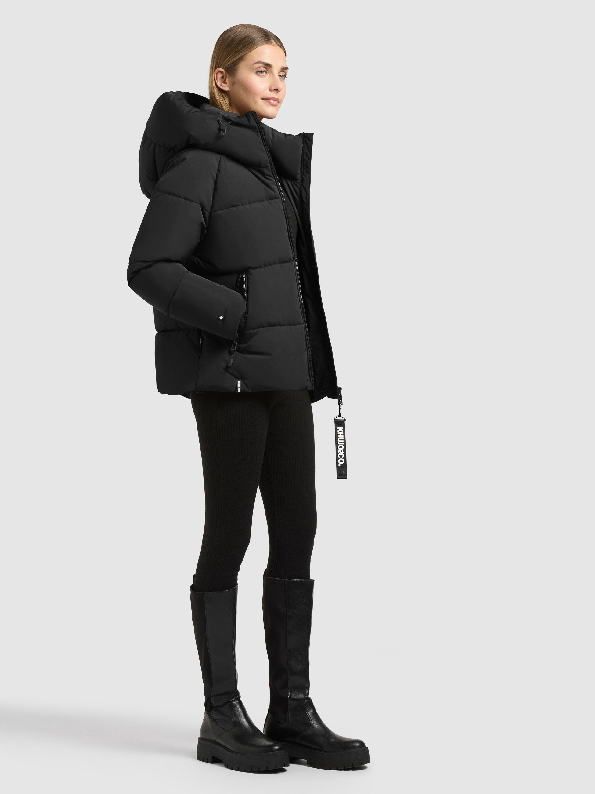 khujo-jacke-ono2-black-damen-steppjacke-h-ftlang-mit-kapuze image 2