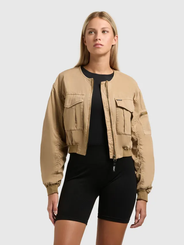 khujo-jacke-romy-dark-beige-kurze-blouson-cargojacke-damen image 1
