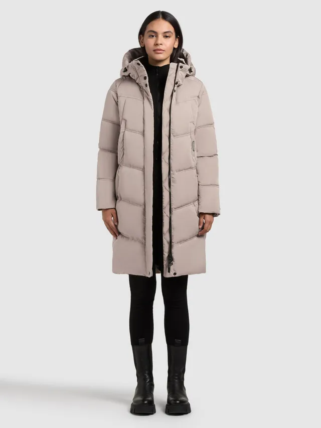 khujo-coat-graya2-greige-steppmantel-knielang-mit-kapuze-f-r-damen image 1
