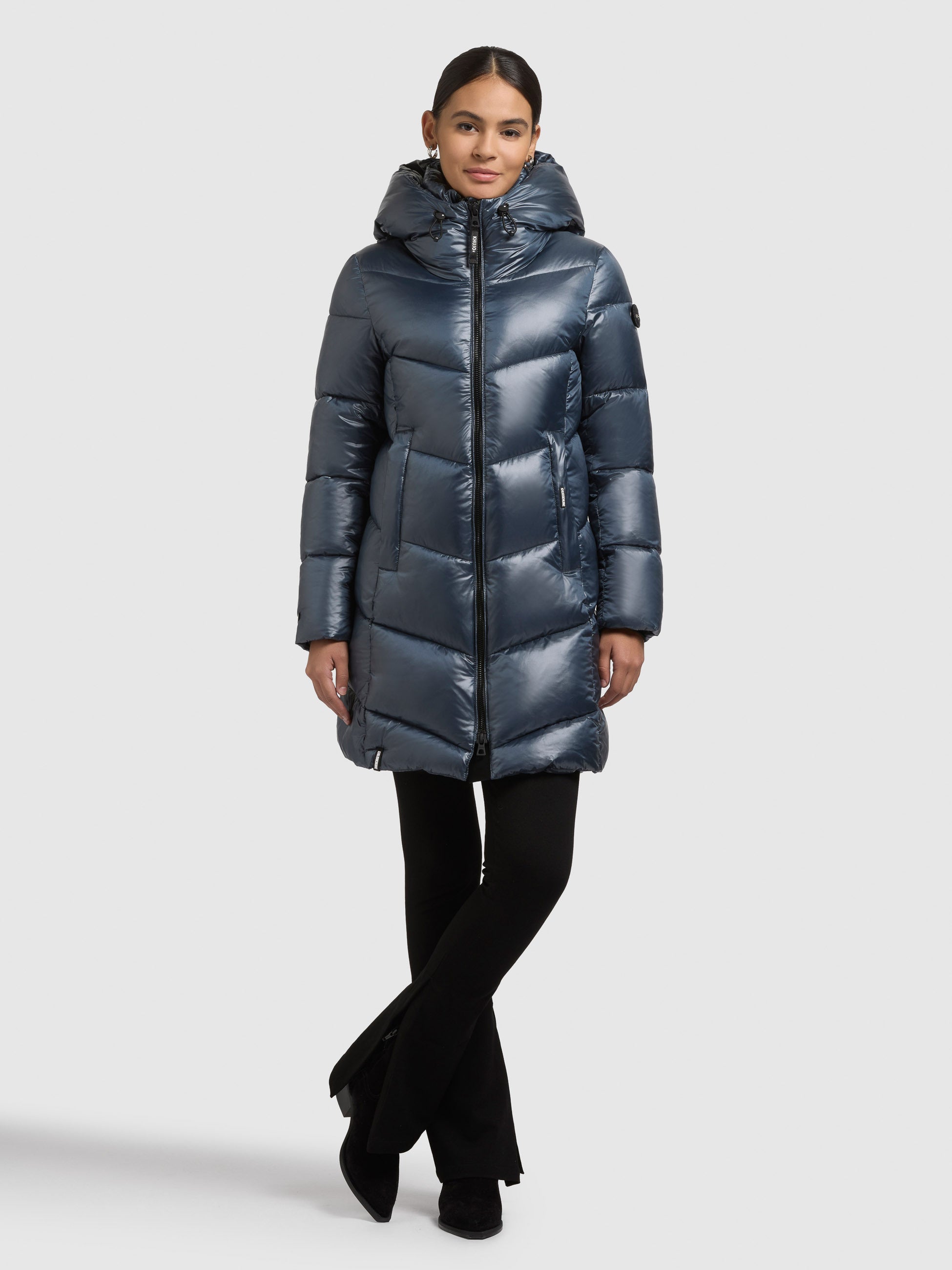 khujo-mantel-adriana-dim-blue-slim-fit-damen-steppmantel-mit-kapuze image 1