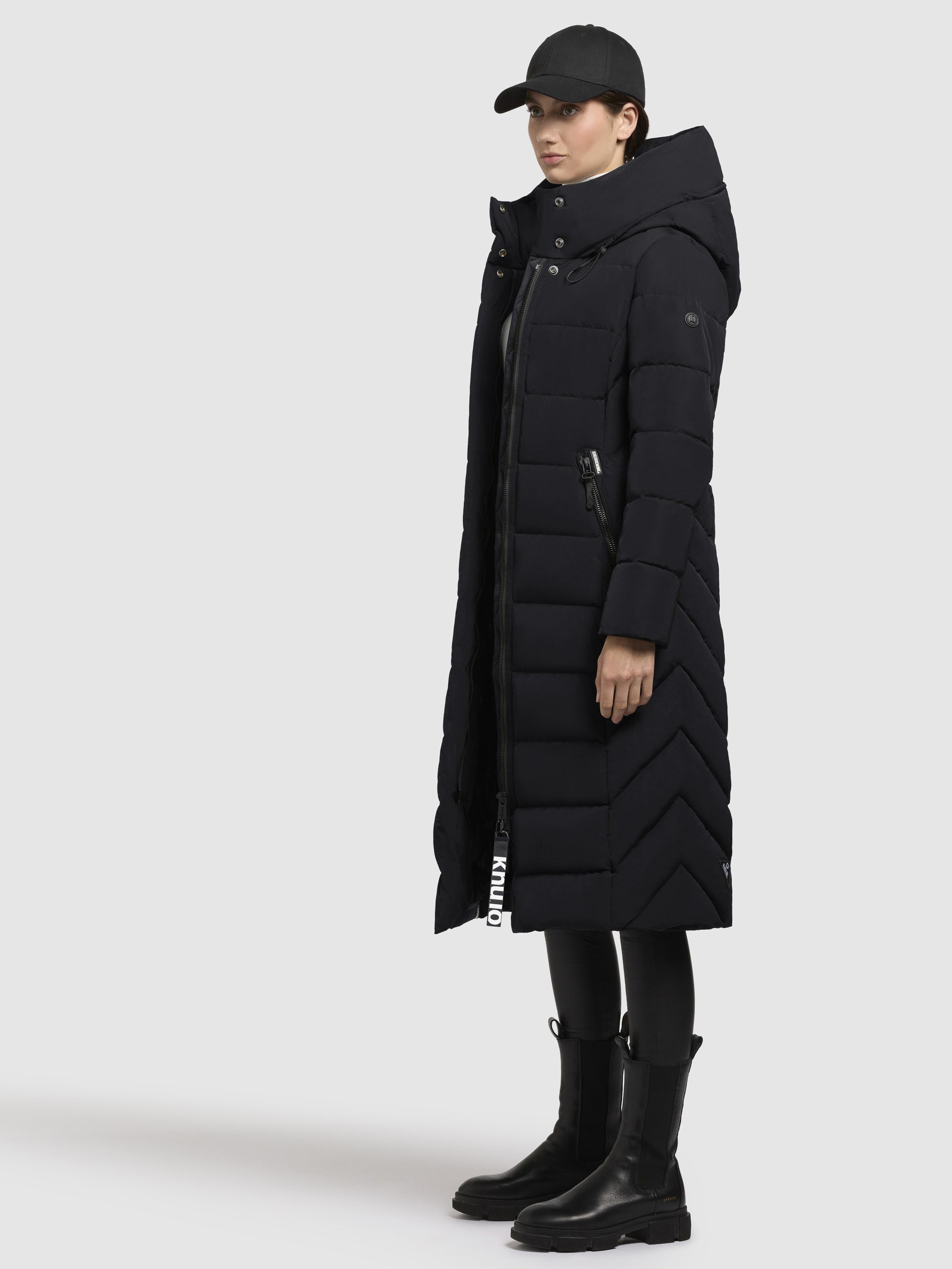 khujo-mantel-sensy-schwarz-wadenlanger-damen-steppmantel-regular-fit image 2