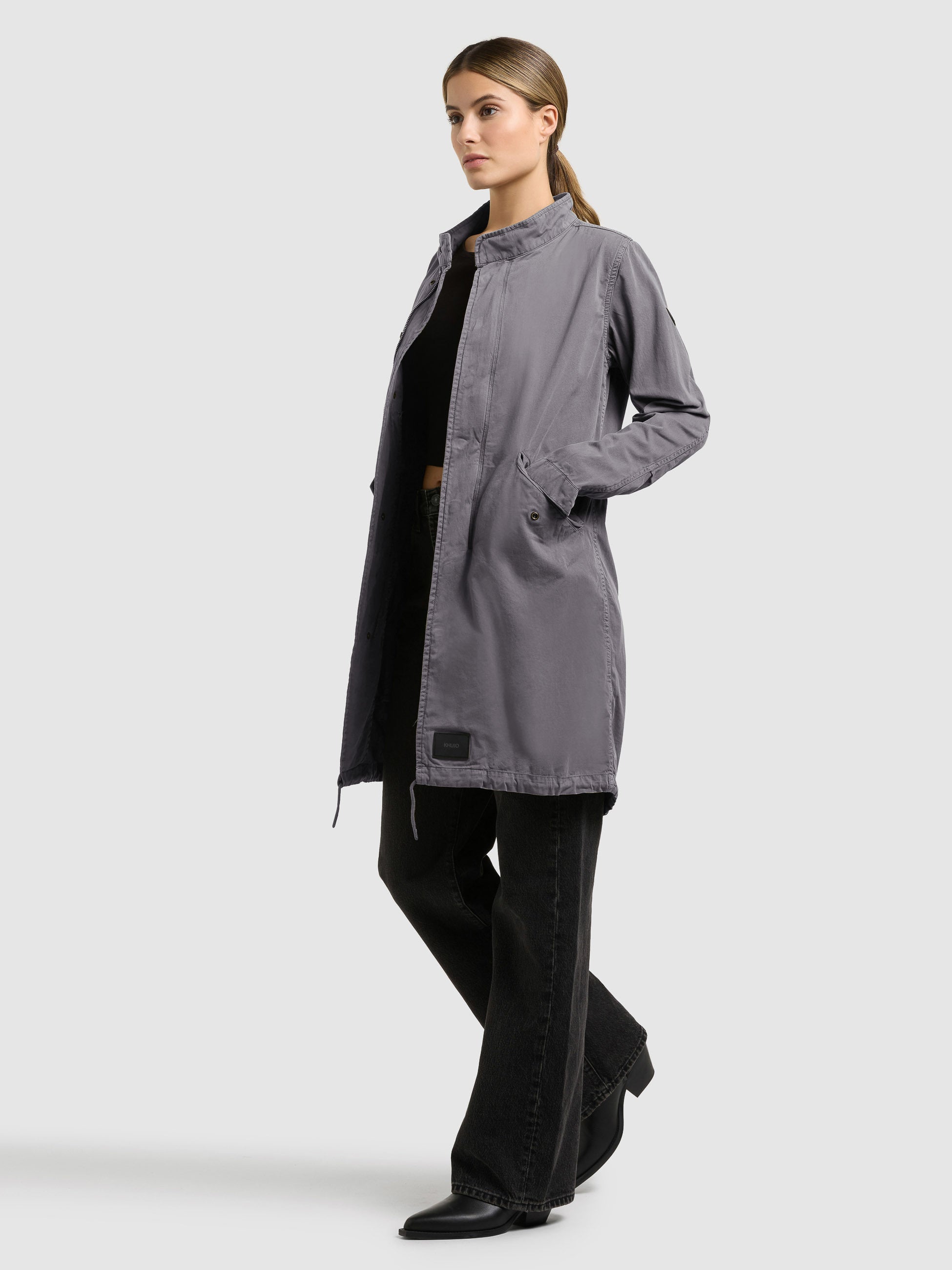khujo-mantel-theres-slate-grey-damen-parka-regular-fit-baumwoll-twill image 2