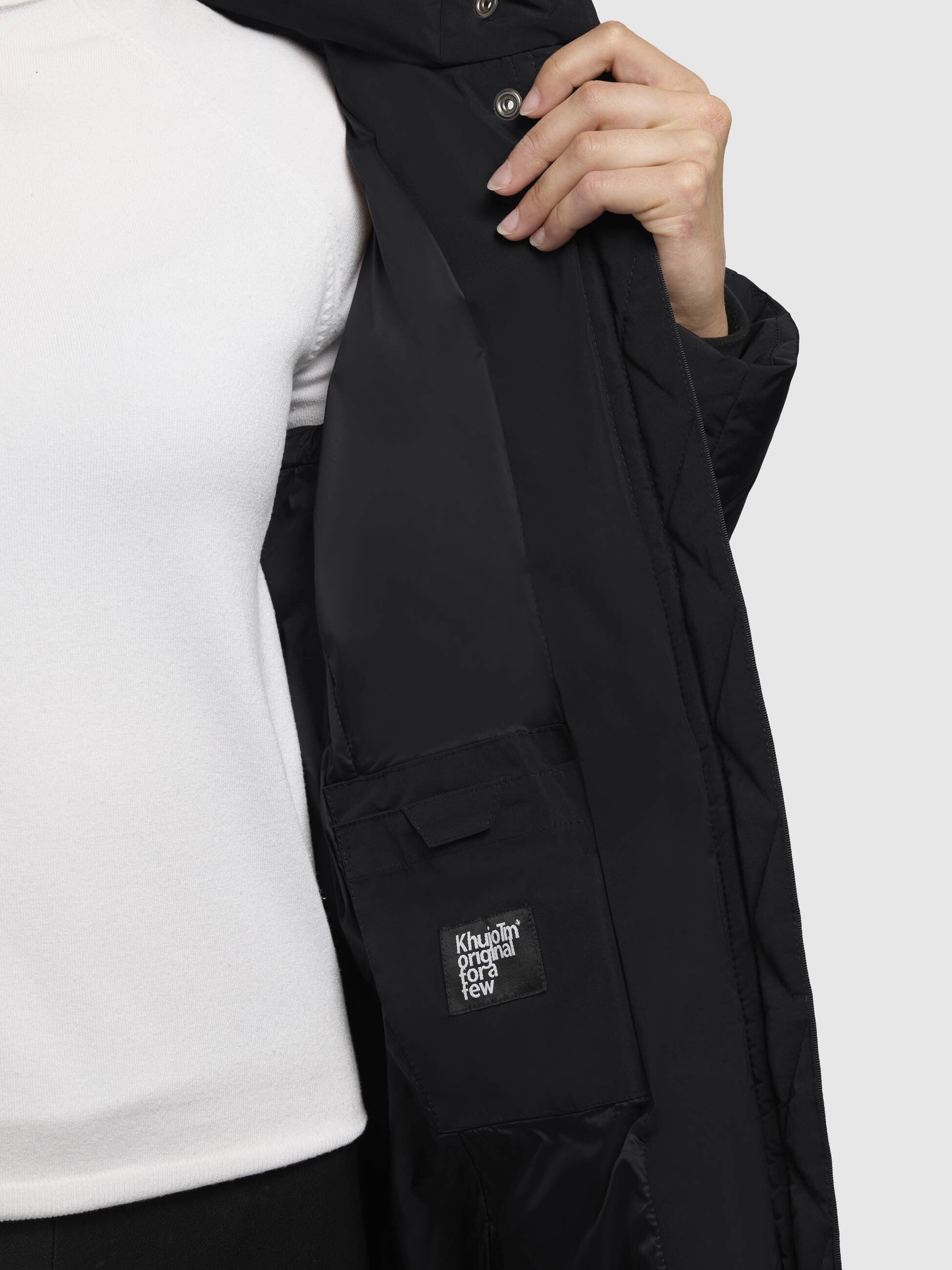 khujo-mantel-sensy-schwarz-wadenlanger-damen-steppmantel-regular-fit image 8