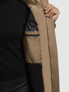 khujo-coat-deria3-light-brown-knielanger-slim-fit-steppmantel-damen image 8