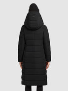 khujo-sensy-damen-coat-black-wadenlanger-steppmantel-regular-fit image 3