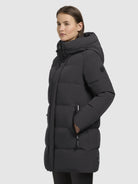 khujo-coat-lola-dark-gray-wattierter-damen-kurzmantel-regular-fit image 5