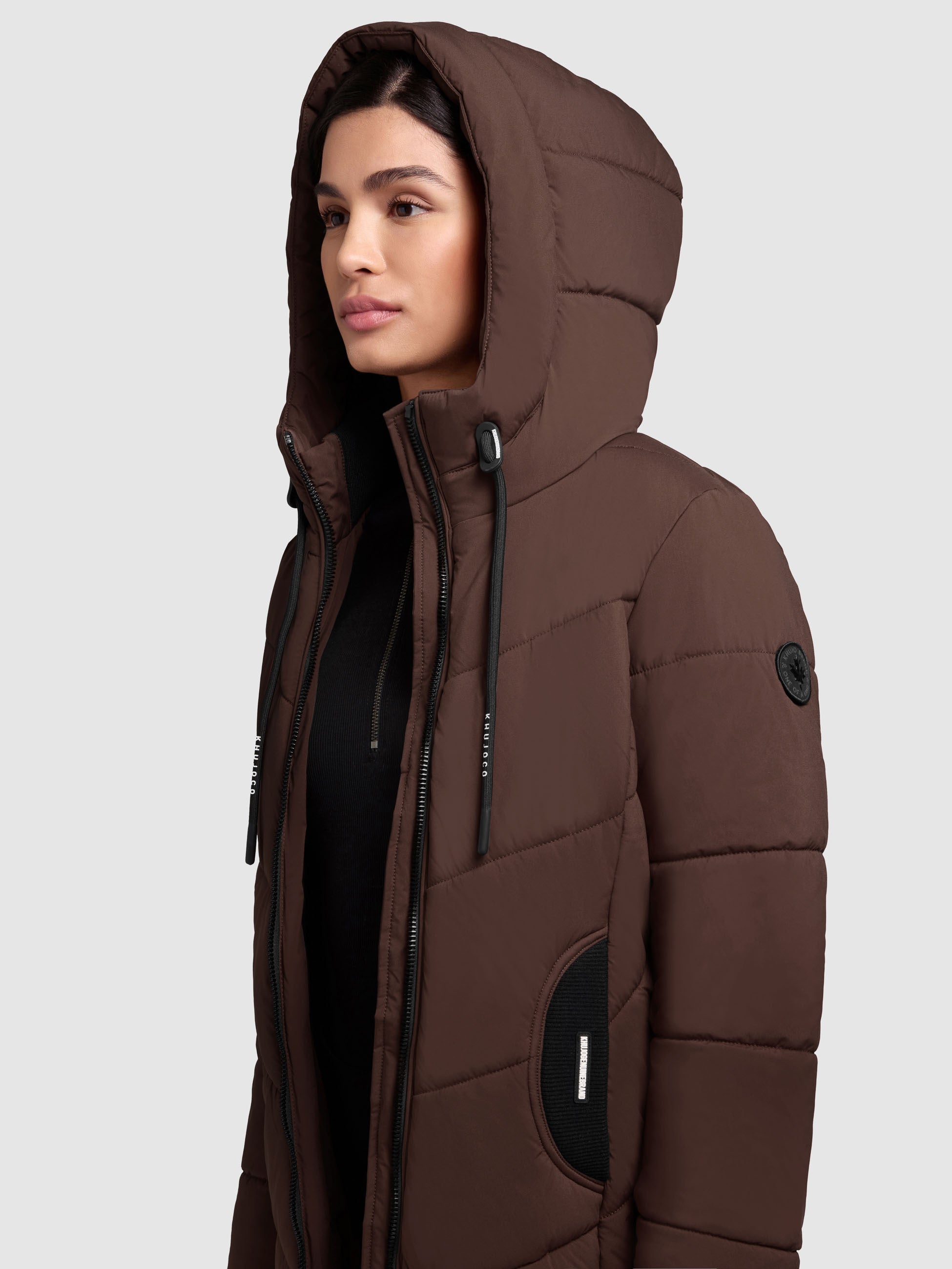 khujo-mantel-aribay4-light-dark-brown-lange-steppjacke image 7