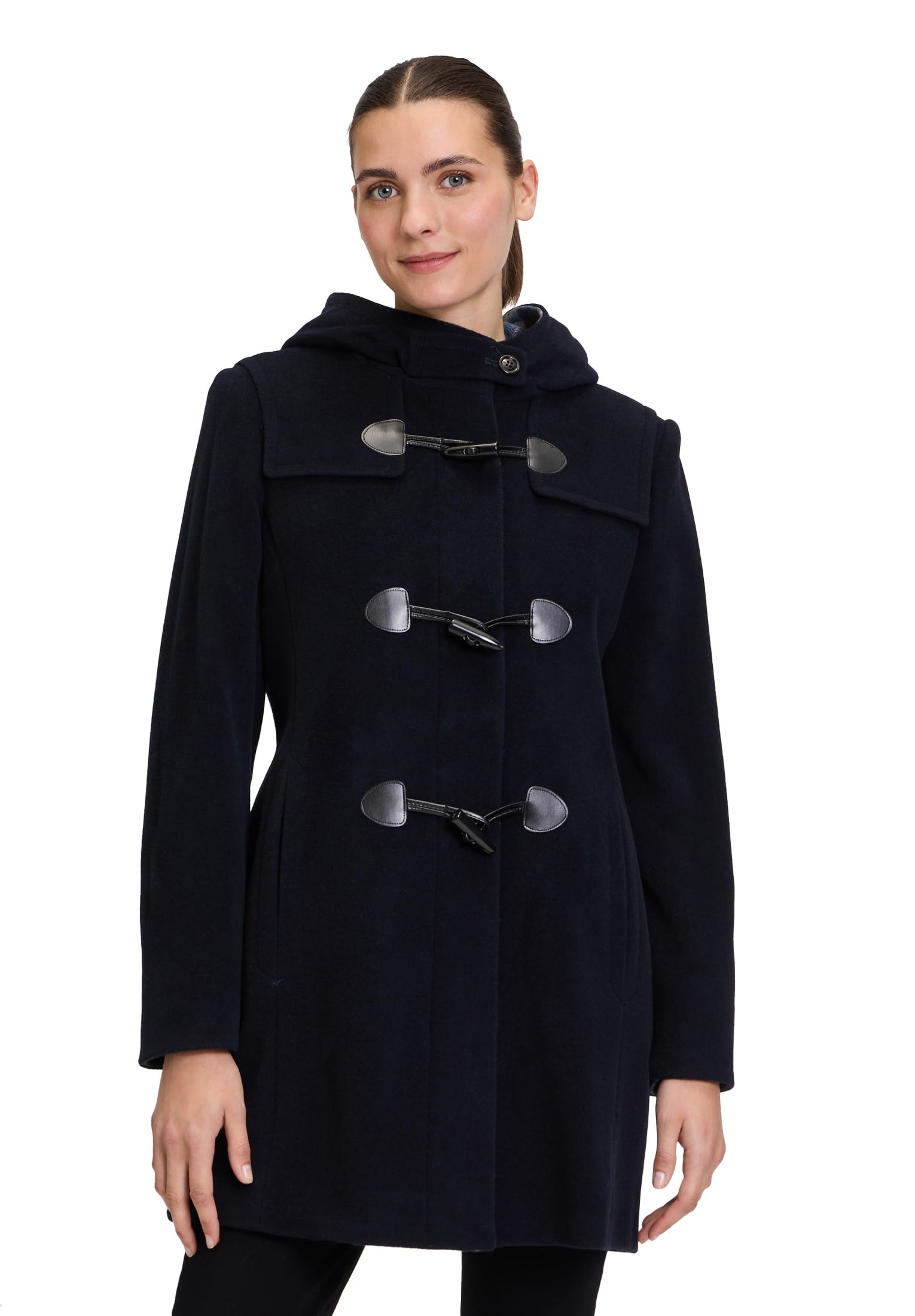 gil-bret-damen-dufflecoat-mit-kapuze-wollvelours-knebelverschluss image 1