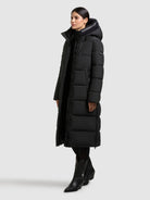 khujo-velia-damen-mantel-black-warm-wattierter-wintermantel image 2