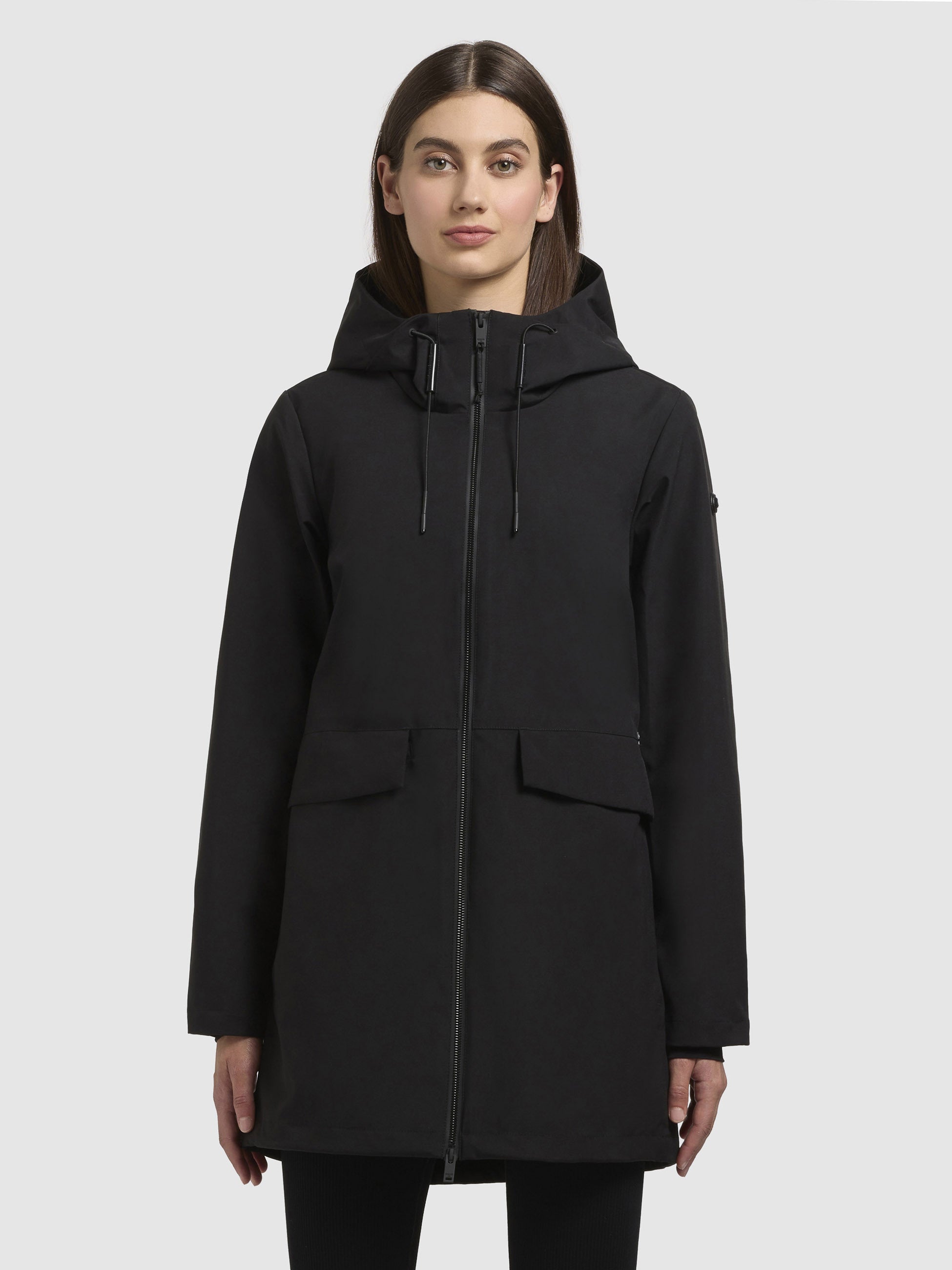 khujo-yoni-damen-jacke-schwarz-wasserabweisende-regenjacke-mit-kapuze image 4